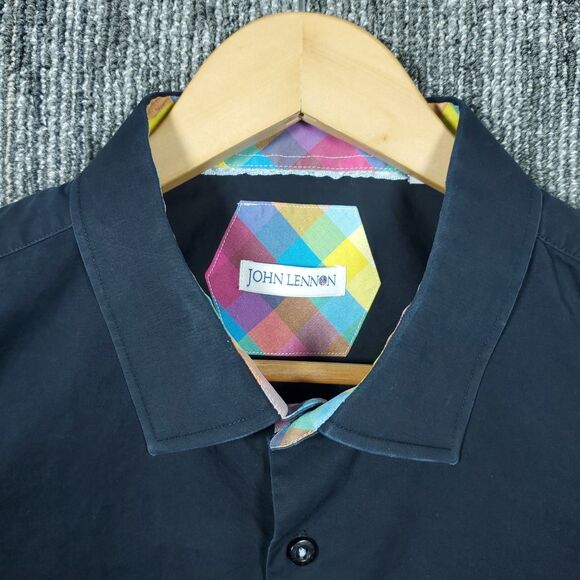 John Lennon Dress Shirt Sz Mens 4XL Button Up Long Sleeve Colorful Collar Sleeve - Picture 2 of 15